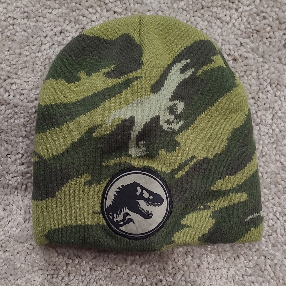 Kids Camouflage Dino Beanie